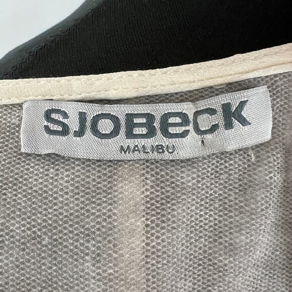 SJOBECK Cream Silk Back Contrast Cut-Out Long Sleeve Pullover Blouse Top Size XS - Picture 7 of 9